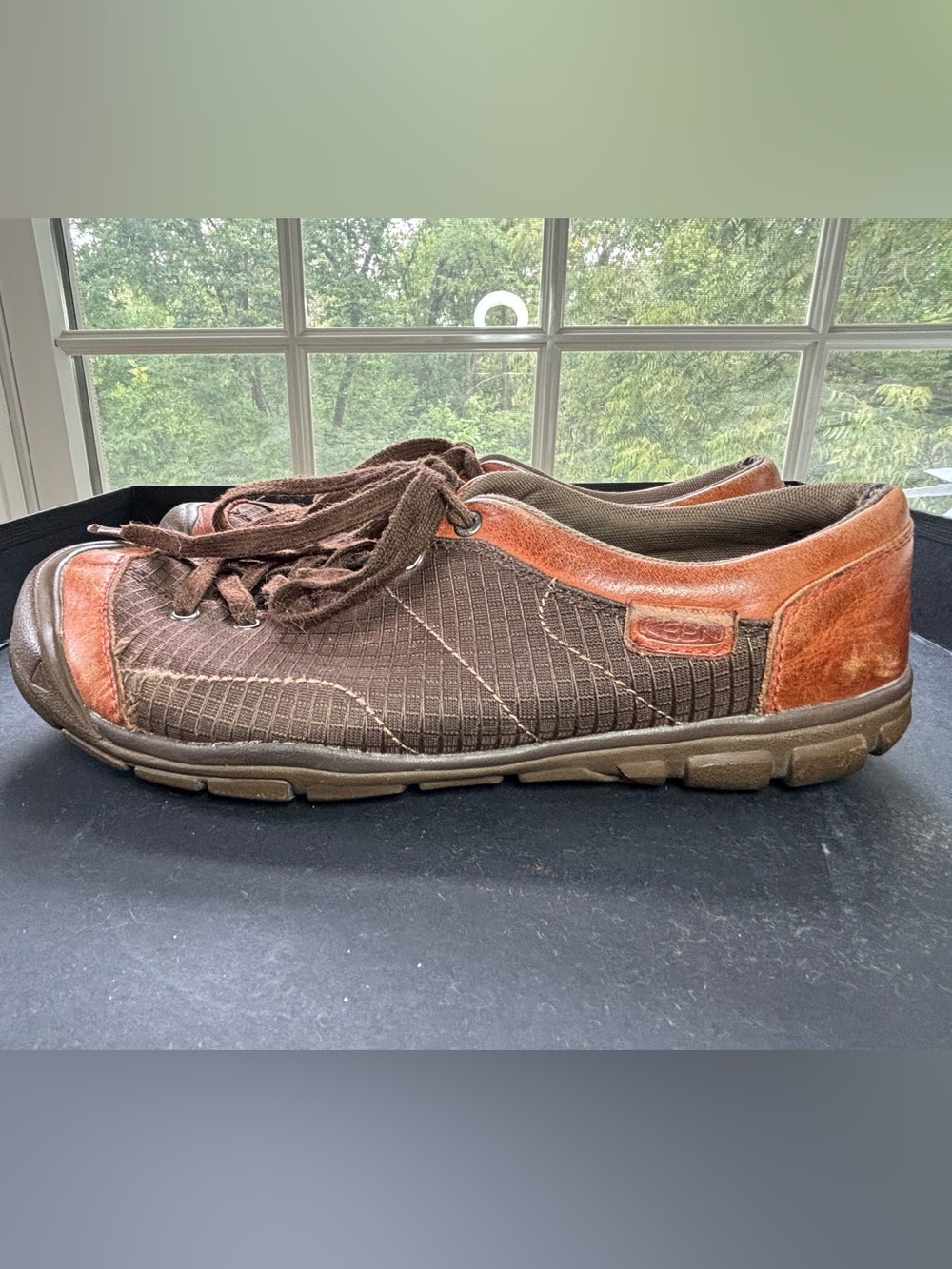 Keen Finlay Men's Brown Canvas & Tan Leather-Trim Slip-On Sneakers